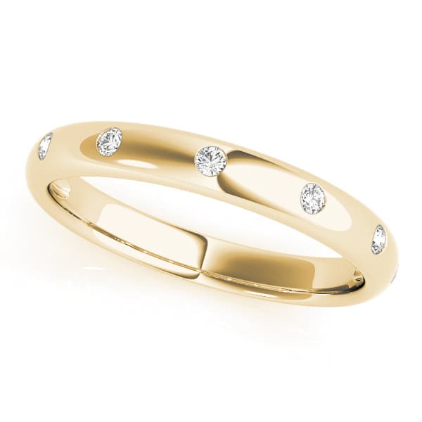 Stackable Bezel Set Fashion Band — PINK (1/8 ct. tw.), Front view in yellow gold