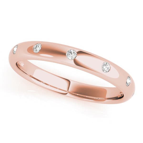 Stackable Bezel Set Fashion Band — WHITE (1/8 ct. tw.), Front view in rose gold