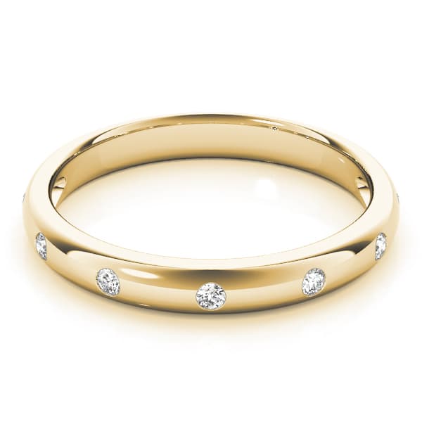 Stackable Bezel Set Fashion Band — PINK (1/8 ct. tw.), On hand view in yellow gold
