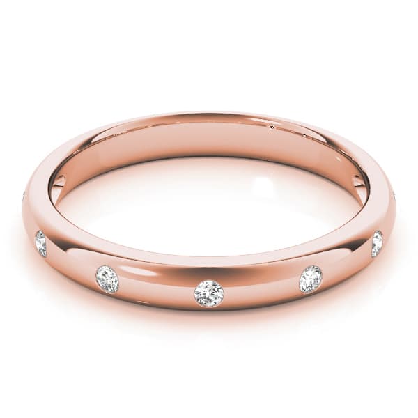 Stackable Bezel Set Fashion Band — WHITE (1/8 ct. tw.), On hand view in rose gold