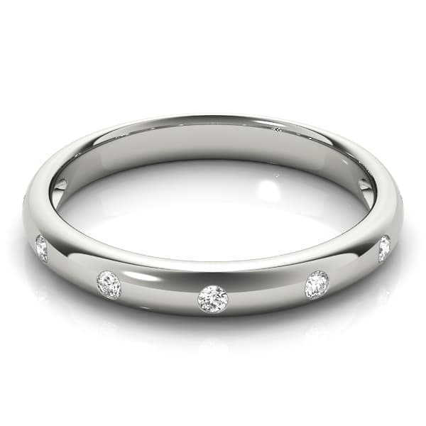 Stackable Bezel Set Fashion Band — WHITE (1/8 ct. tw.), On hand view in white gold or platinum