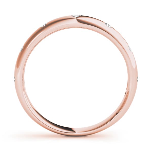 Stackable Bezel Set Fashion Band — WHITE (1/8 ct. tw.), Side view in rose gold