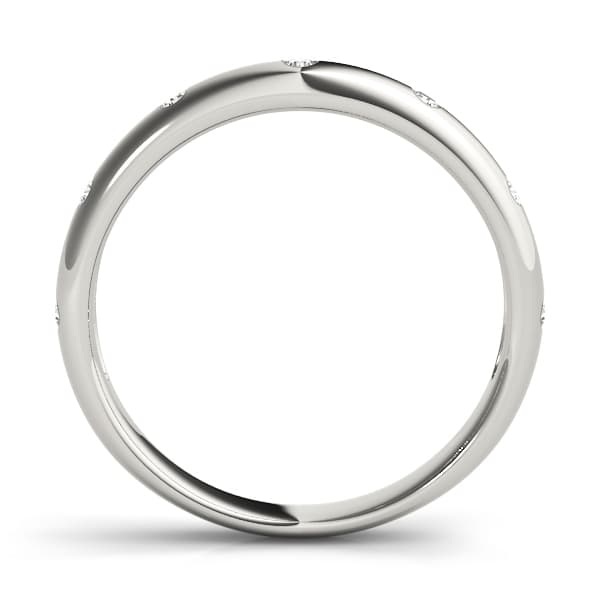 Stackable Bezel Set Fashion Band — WHITE (1/8 ct. tw.), Side view in white gold or platinum