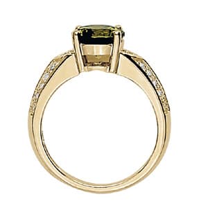 Round Gemstone Ring (0.22 ct. tw.), Side view in white gold or platinum