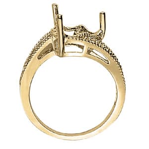 Trillion Gemstone Ring (0.02 ct. tw.), Side view in white gold or platinum