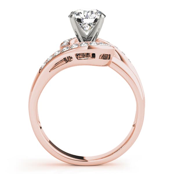 Bypass Swirl Prong In Channel Engagement Ring, style 83326, Side view in rose gold