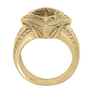 Princess & Cushion Gemstone Ring (1/4 ct. tw.), Side view in white gold or platinum