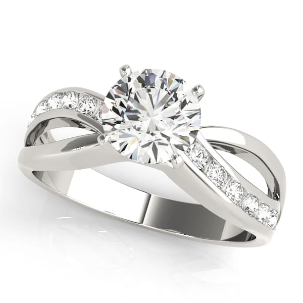 Swirl Channel Set Engagement Ring — style 83333 in 10k White Gold