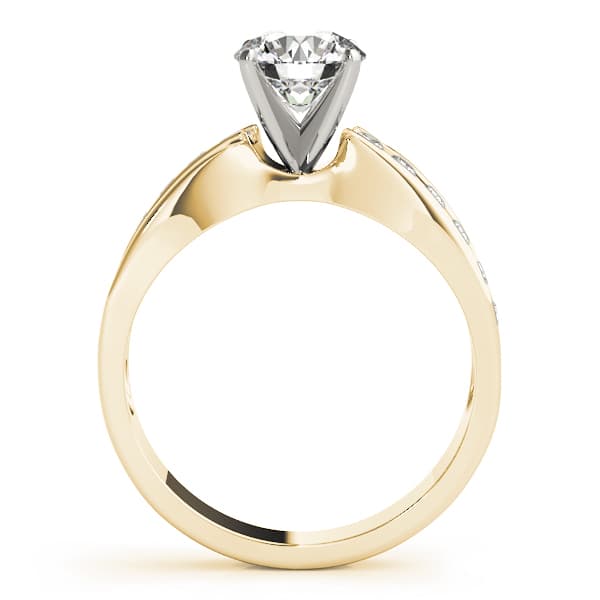 Swirl Channel Set Engagement Ring, style 83333, Side view in yellow gold