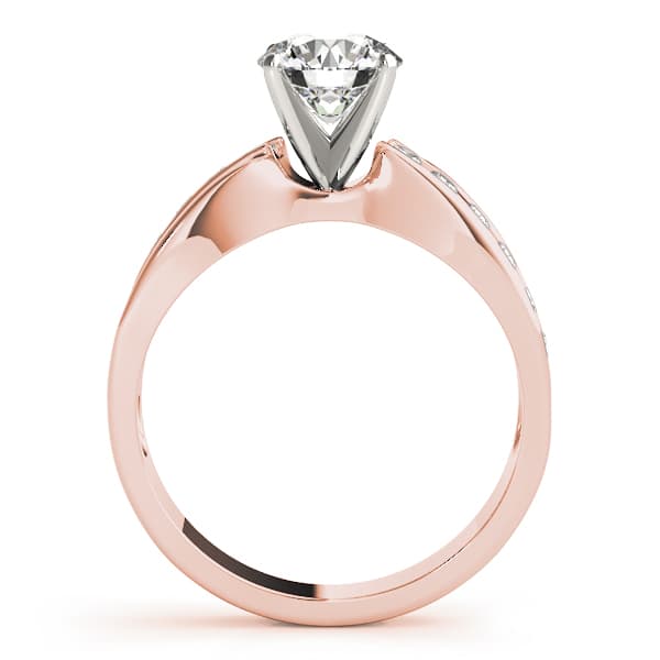Swirl Channel Set Engagement Ring, style 83333, Side view in rose gold