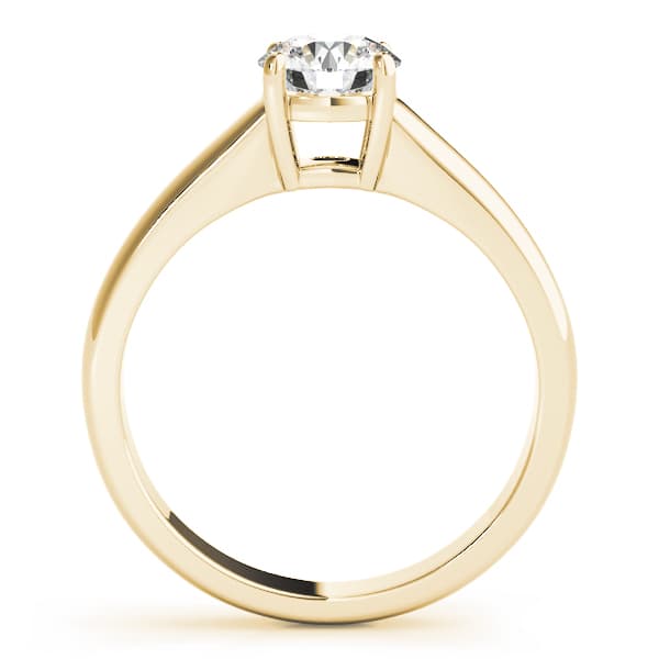 Solitaire Round Engagement Ring, style 83335, Side view in yellow gold