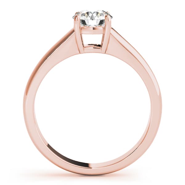 Solitaire Round Engagement Ring, style 83335, Side view in rose gold