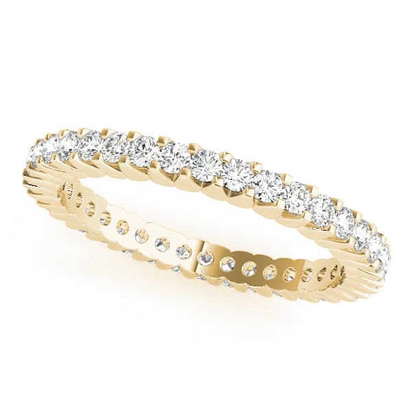 Eternity Shared Prong Wedding Ring (0.72 ct. tw.), Front view in yellow gold