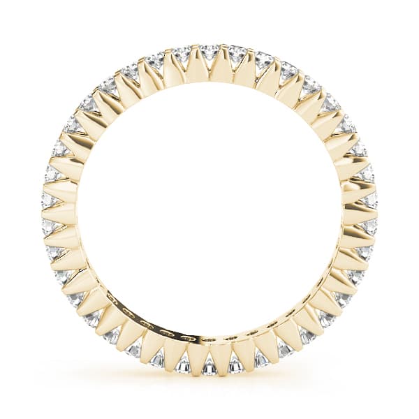 Eternity Shared Prong Wedding Ring (0.72 ct. tw.), Side view in yellow gold