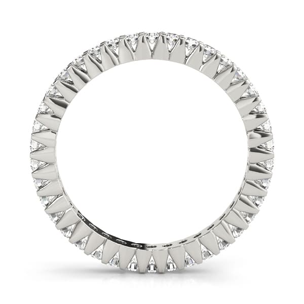 Eternity Shared Prong Wedding Ring (0.72 ct. tw.), Side view in white gold or platinum