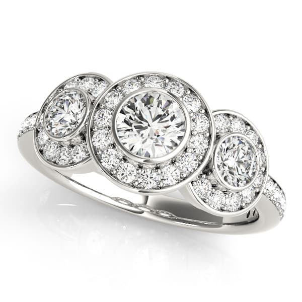 ENGAGEMENT RINGS 3 STONE ROUND — style 83341 in 10k White Gold