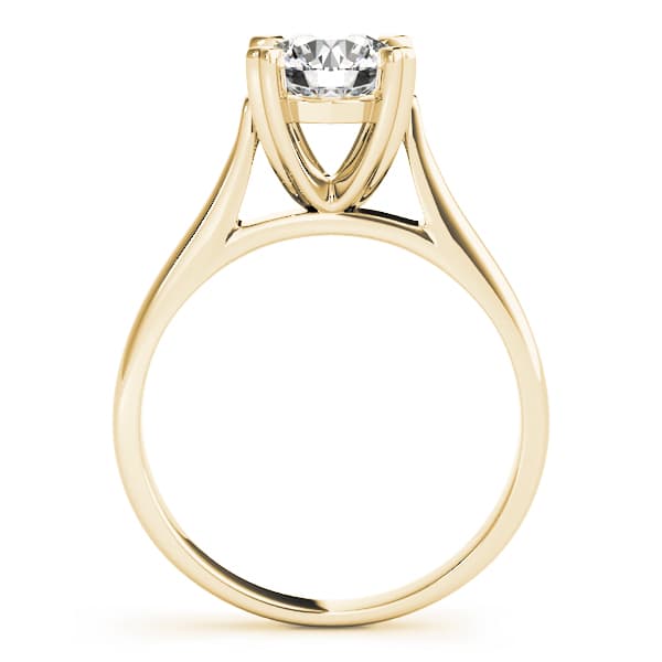 Solitaire Round Engagement Ring, style 83342, Side view in yellow gold