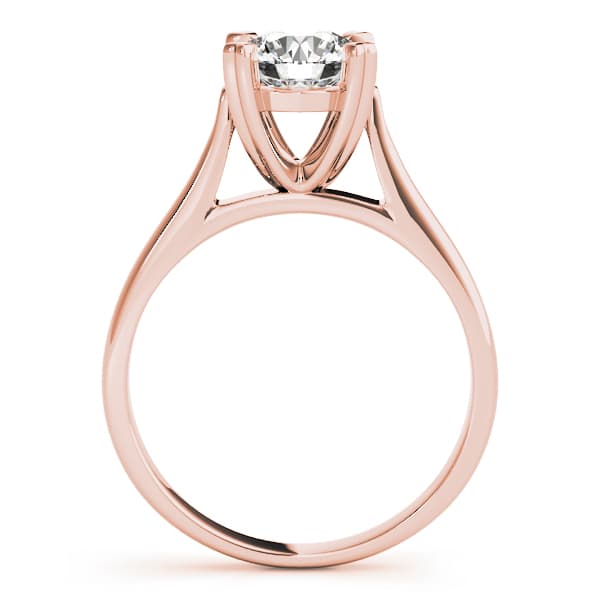 Solitaire Round Engagement Ring, style 83342, Side view in rose gold