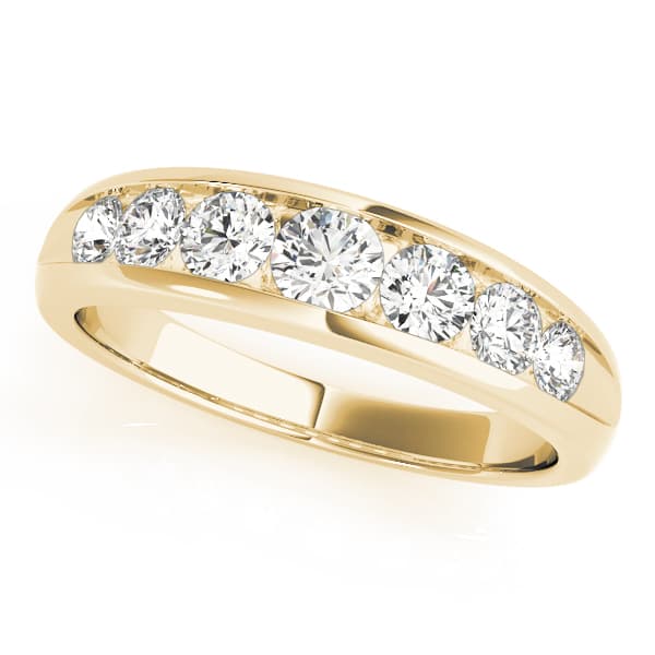 Channel Set Wedding Bands (0.42 ct. tw.), Front view in yellow gold