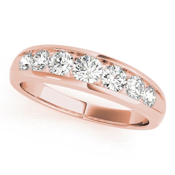 Channel Set Wedding Bands (0.16 ct. tw.), Front view in rose gold