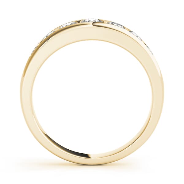 Channel Set Wedding Bands (0.42 ct. tw.), Side view in yellow gold