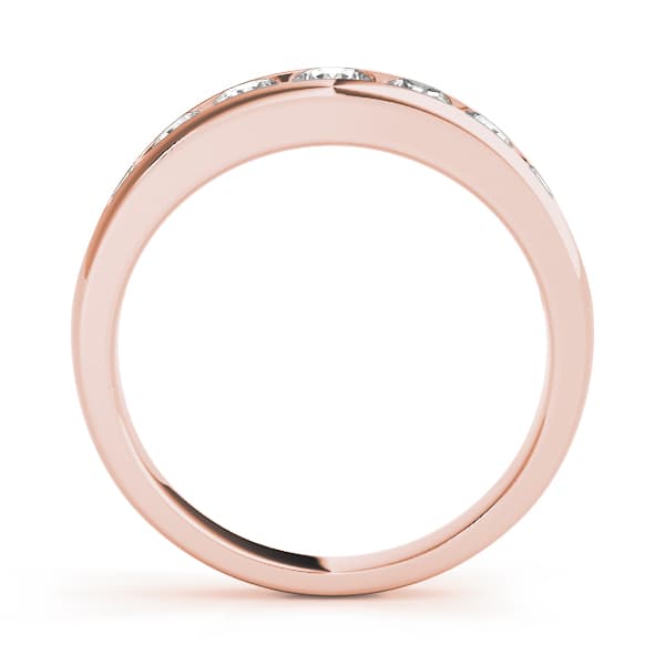 Channel Set Wedding Bands (0.16 ct. tw.), Side view in rose gold