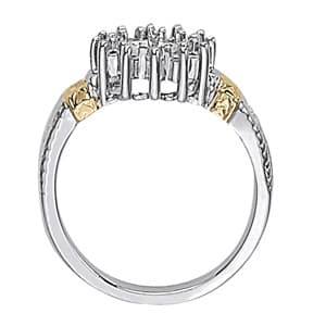 Pearl Halo Color Ring (0.18 ct. tw.), Side view in white gold or platinum