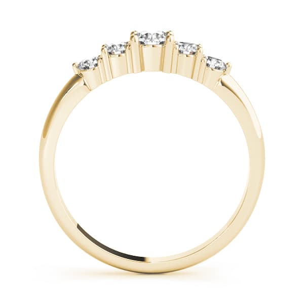 5-Stone Prong Set Wedding Band (0.28 ct. tw.), Side view in yellow gold