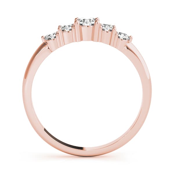 5-Stone Prong Set Wedding Band (1/2 ct. tw.), Side view in rose gold