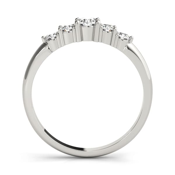 5-Stone Prong Set Wedding Band (1/2 ct. tw.), Side view in white gold or platinum