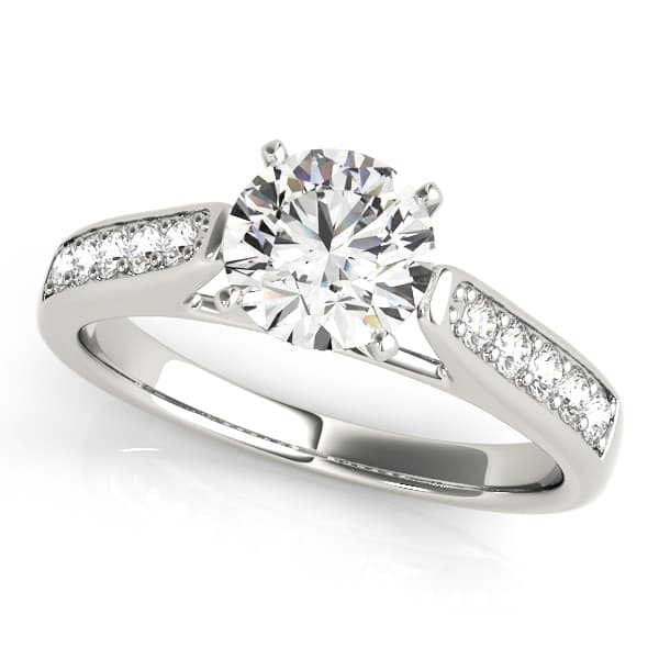 Single Row Prong In Channel Cathedral Engagement Ring — style 83357 in 10k White Gold