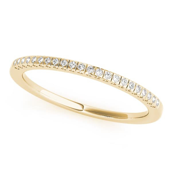 Prong Set Wedding Band (1/8 ct. tw.), Front view in yellow gold