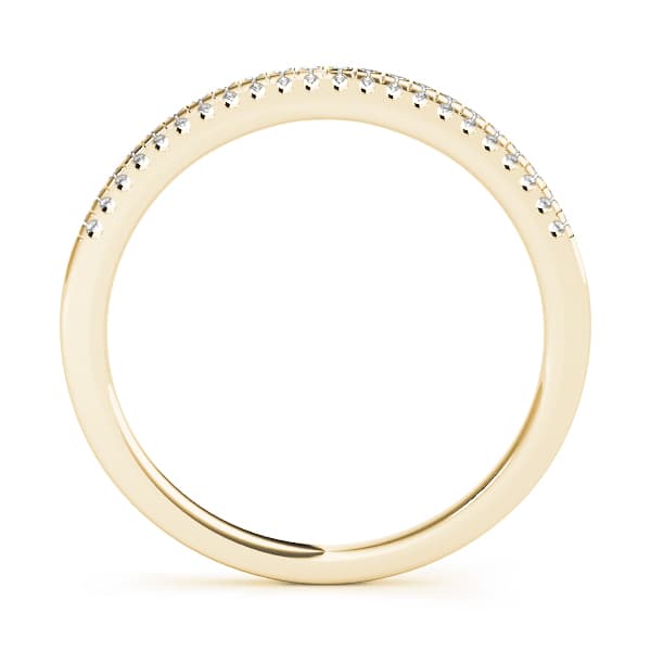 Prong Set Wedding Band (1/8 ct. tw.), Side view in yellow gold