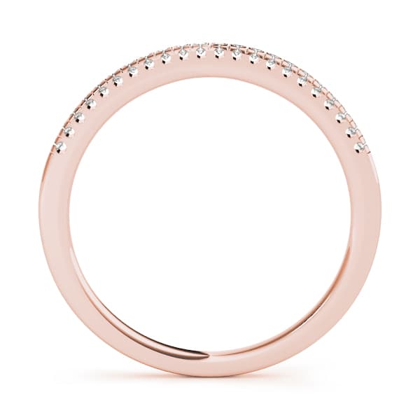 Prong Set Wedding Band (1/8 ct. tw.), Side view in rose gold