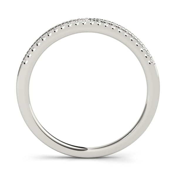 Prong Set Wedding Band (1/8 ct. tw.), Side view in white gold or platinum