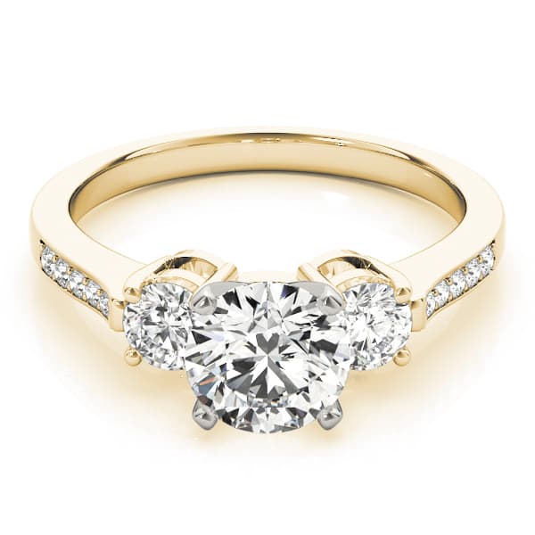 3-Stone Engagement Ring, style 83369, On hand view in yellow gold