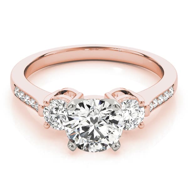 3-Stone Engagement Ring, style 83369, On hand view in rose gold