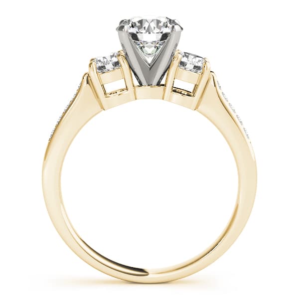 3-Stone Engagement Ring, style 83369, Side view in yellow gold