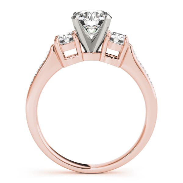 3-Stone Engagement Ring, style 83369, Side view in rose gold