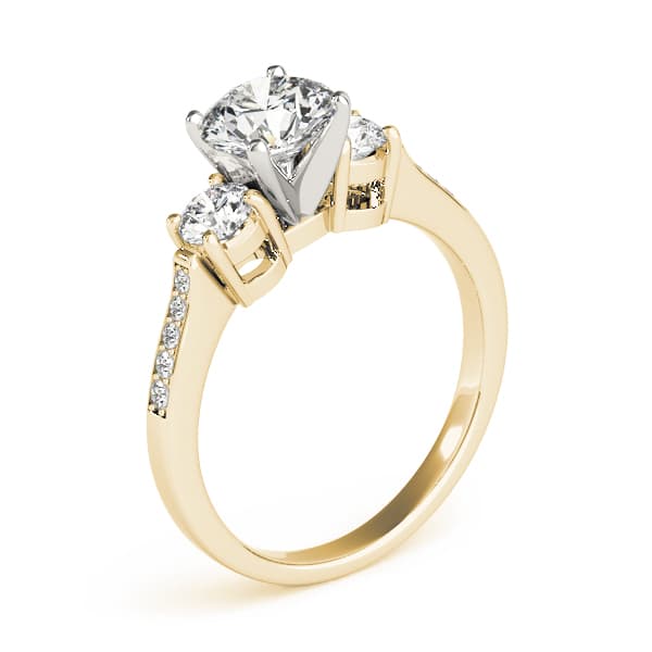 3-Stone Engagement Ring, style 83369, Top view in yellow gold