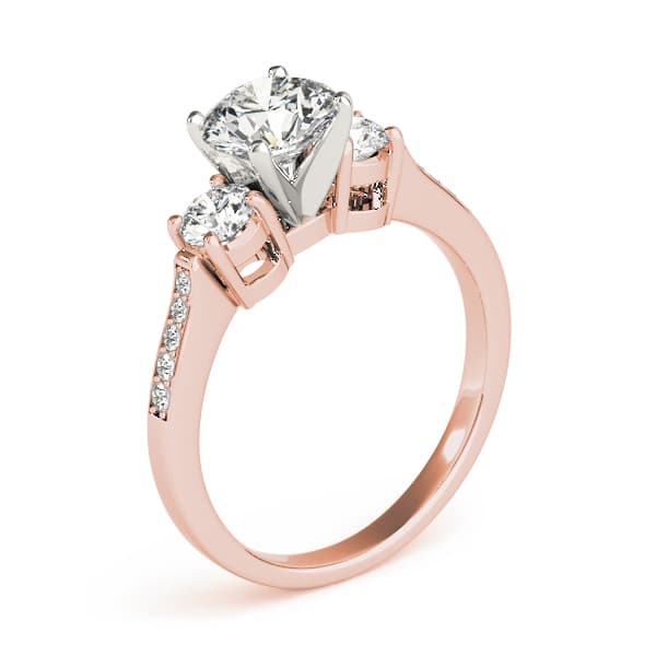 3-Stone Engagement Ring, style 83369, Top view in rose gold