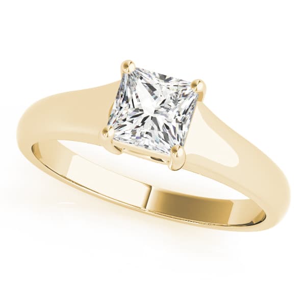 Solitaire Prince Engagement Ring, style 83375, Front view in yellow gold