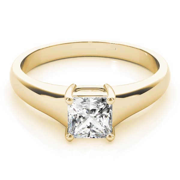 Solitaire Prince Engagement Ring, style 83375, On hand view in yellow gold