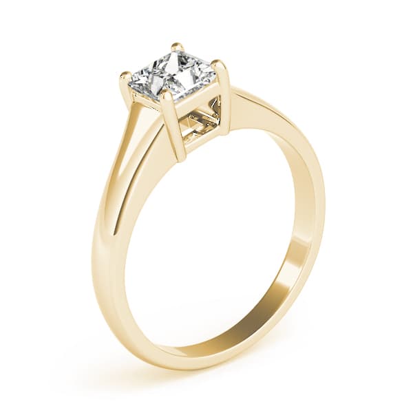 Solitaire Prince Engagement Ring, style 83375, Top view in yellow gold