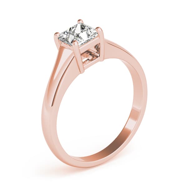 Solitaire Prince Engagement Ring, style 83375, Top view in rose gold