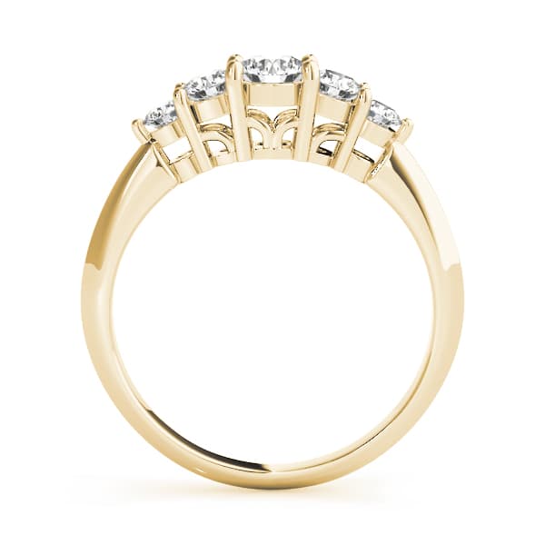 Prong Set Wedding Band (3/8 ct. tw.), Side view in yellow gold