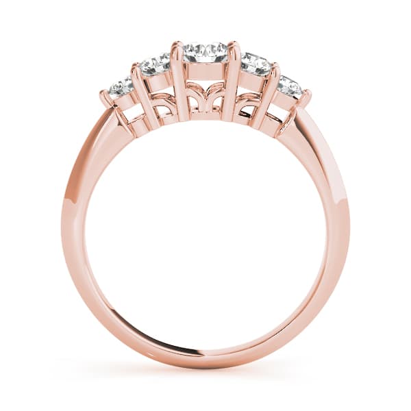 Prong Set Wedding Band (3/8 ct. tw.), Side view in rose gold