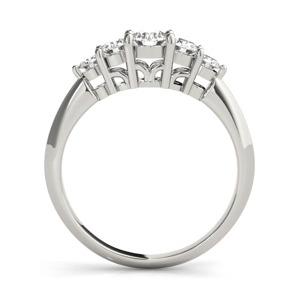 Prong Set Wedding Band (3/8 ct. tw.), Side view in white gold or platinum