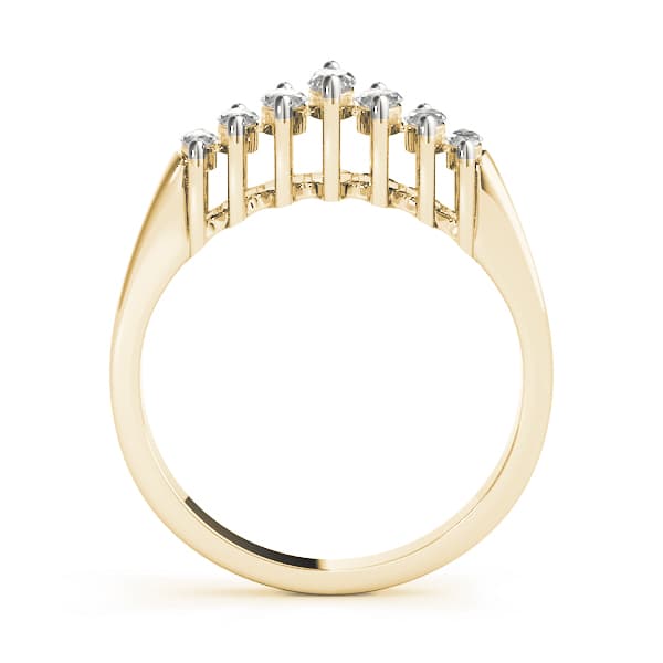 Fancy Shape Marquise Wedding Band (0.17 ct. tw.), Side view in yellow gold