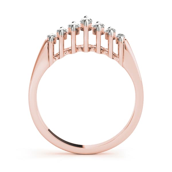Fancy Shape Marquise Wedding Band (3/4 ct. tw.), Side view in rose gold